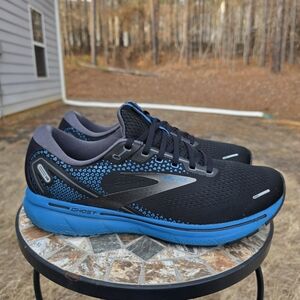 Brooks Ghost 14 1103691D056 Black/Blue Running Shoes Sneakers Men's Size 12 D